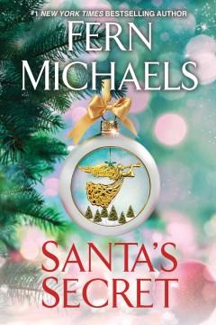 A festive book cover of "Santa's Secret" by Fern Michaels, featuring a Christmas ornament and holiday-themed backdrop.