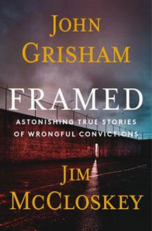 Cover of the book "Framed" by John Grisham and Jim McCloskey with a dark alley and illuminated walkway.