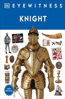 Book cover titled "Knight" with an armored suit and historical artifacts.