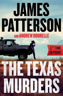 Book cover of "The Texas Murders" with a silhouette of a person and a truck in a field.