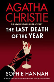 Book cover for "The Last Death of the Year" featuring a hand holding a blood-stained wine glass.