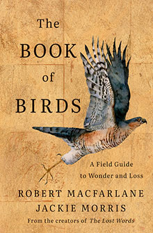 Book cover for "The Book of Birds" featuring a flying bird illustration on a tan background.