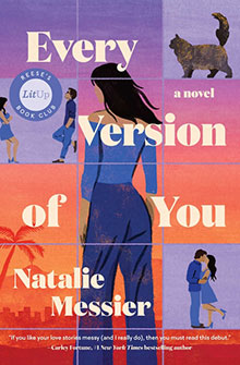 Book cover for "Every Version of You" by Natalie Messier, featuring colorful silhouettes and a couple embracing.