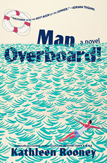 Book cover for "Man Overboard!" shows a person floating in waves, with large title text over the water.