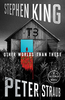 A barn labeled “T3” among cornfields with a red figure in a doorway. Text: Stephen King, Peter Straub.