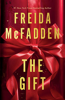 Book cover for The Gift by Freida McFadden, featuring a red wrapped gift with a large bow.