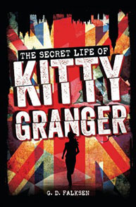 Book cover of "The Secret Life of Kitty Granger" by G. D. Falksen, featuring a silhouetted figure against a colorful background.