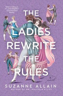 Book cover featuring couples dancing, titled "The Ladies Rewrite the Rules" by Suzanne Allain, with a purple background.