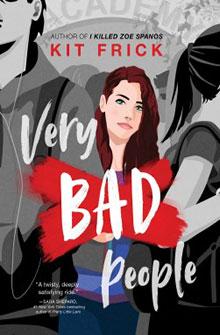 Book cover of "Very Bad People" by Kit Frick, showing a girl with red hair and the title in bold red and white letters.