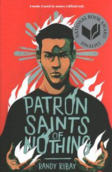 Cover of "Patron Saints of Nothing" with a young person and a National Book Award finalist badge.