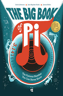 Illustrated cover of "The Big Book of Pi," featuring a large red pi symbol and numbers swirling around it.