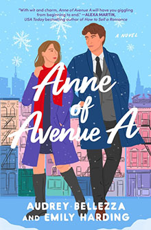 Illustrated cover of "Anne of Avenue A" shows a woman and man standing together on a snowy city street.