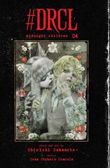 Cover of "#DRCL Midnight Children 04" manga featuring illustrated characters with gothic elements.