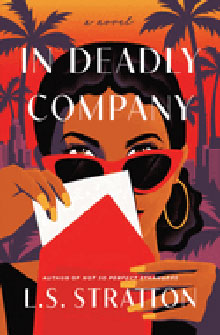 A woman with sunglasses holds a red envelope; palm trees and a sunset are in the background.