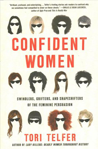 The cover of "Confident Women" featuring stylized illustrations of women's heads, all wearing dark sunglasses.