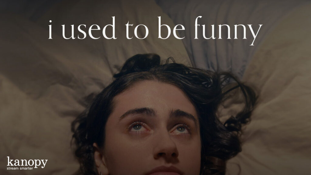 A person lying on a pillow looks up, with the text “i used to be funny” above them.