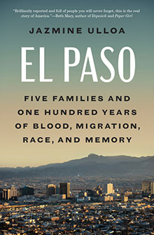 Book cover for “El Paso” by Jazmine Ulloa with a cityscape and mountains in the background.