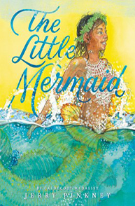 Cover of "The Little Mermaid" showing a mermaid with a green tail and a flower crown swimming in the ocean.