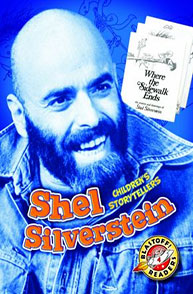 A book cover featuring Shel Silverstein with the title "Where the Sidewalk Ends" and text "Children's Storytellers.