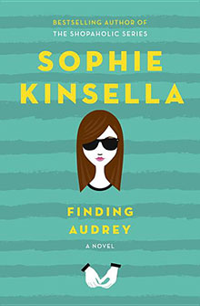 Book cover of "Finding Audrey" by Sophie Kinsella, featuring an illustration of a girl with sunglasses.