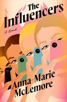 Stylized cover of "The Influencers" with four people taking selfies with phones.