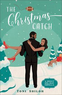 Couple in winter scene; man carries woman in red heels. Background features snow and trees. "The Christmas Catch".